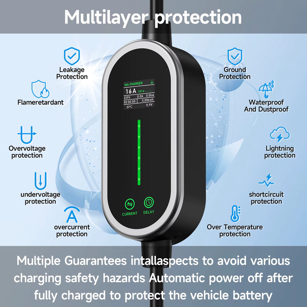 AFEEV 3.5KW Portable Smart Wifi EV Charger Type 2 (Smart Life App)