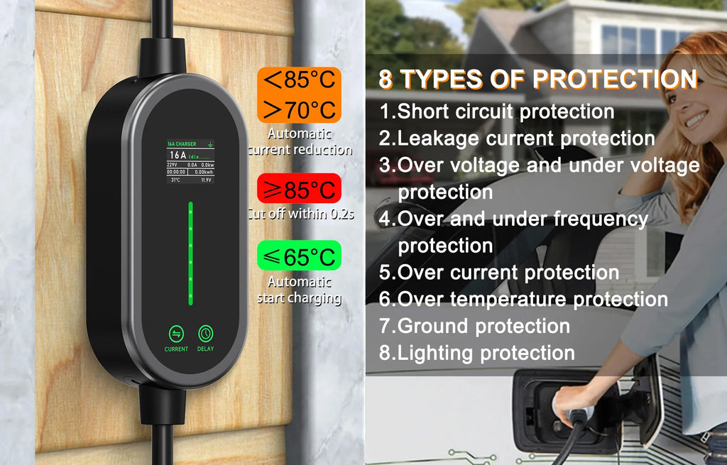 AFEEV 3.5KW Portable Smart Wifi EV Charger Type 2 (Smart Life App)