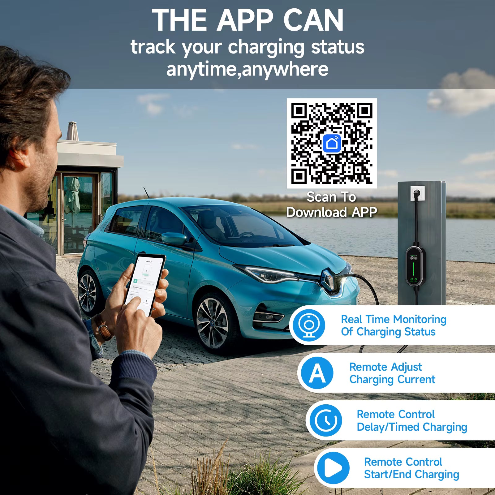 AFEEV 3.5KW Portable Smart Wifi EV Charger Type 2 (Smart Life App)